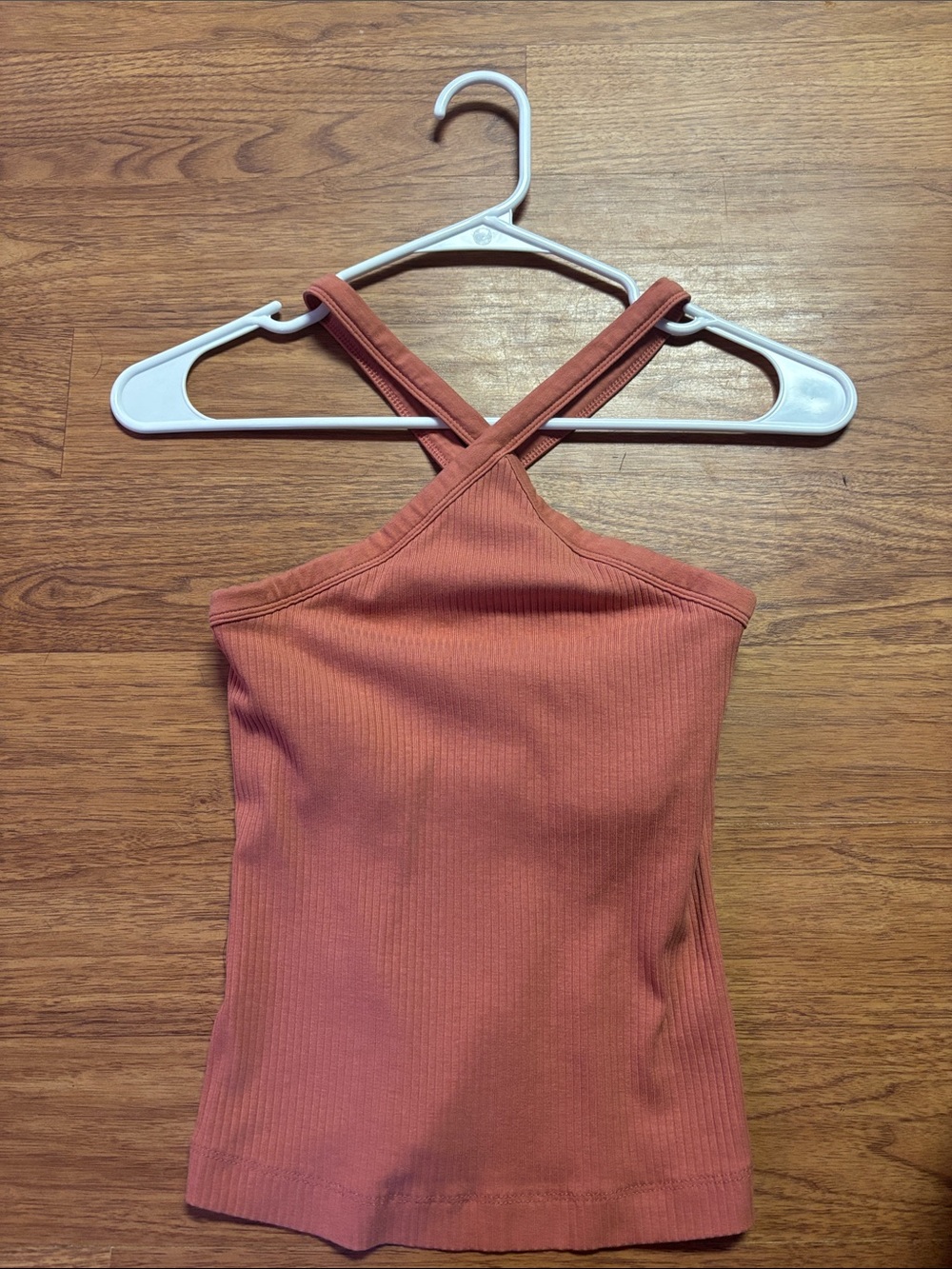 Women’s Ribbed Crossback Tank Top - Rust